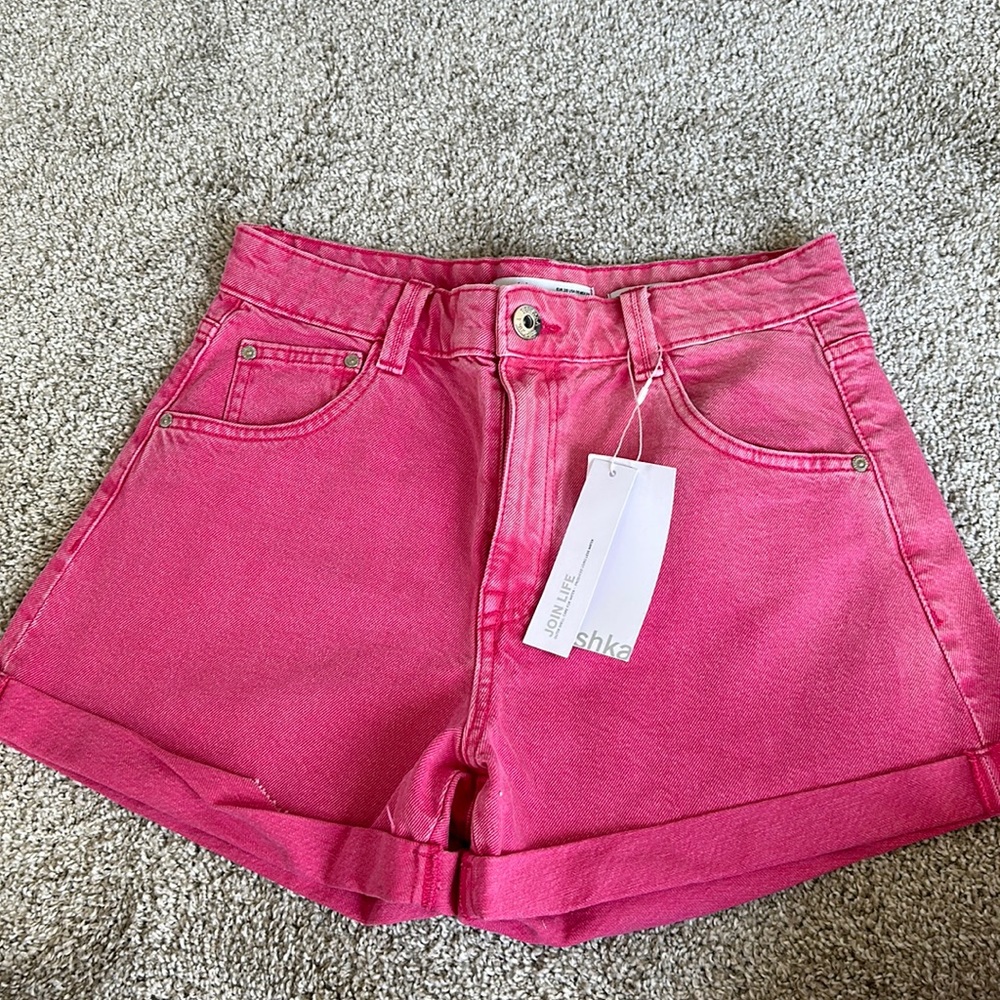 Bershka Pink Jean Shorts